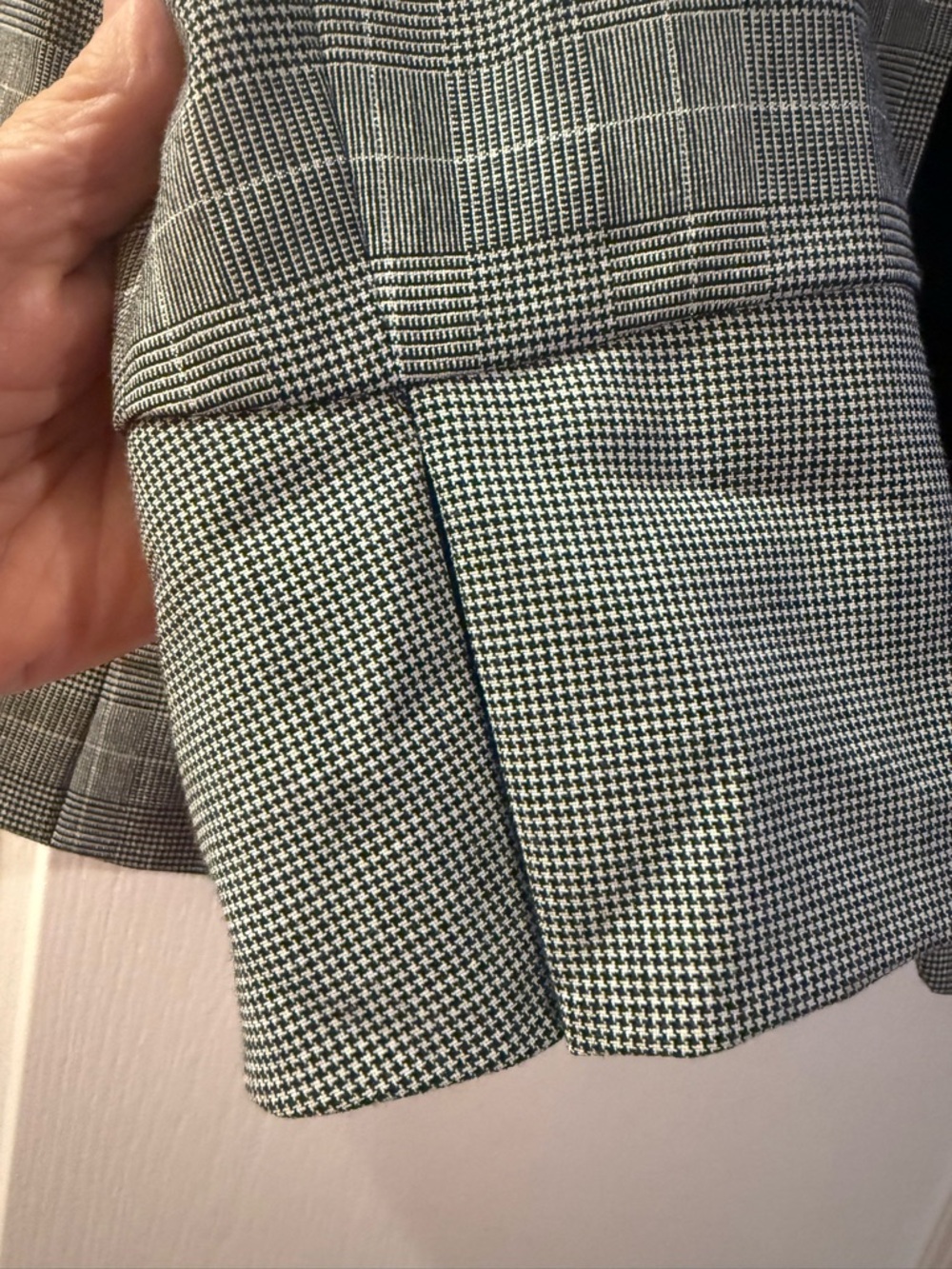 Due Per Due Gray Glen Plaid Blazer Jacket Size 12 Vintage Dark Academia Suit - Picture 6 of 12